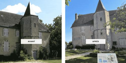 Photos montrant la transformation du jardin entre 2020 et 2023
