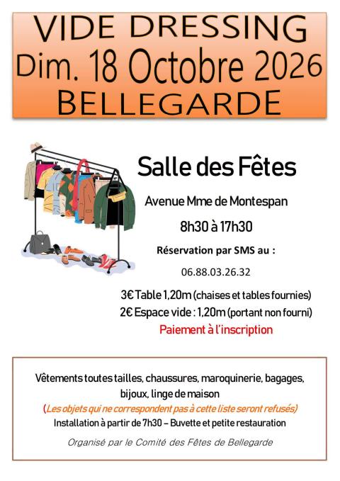Affiche vide dressing du 18 octobre à Bellegarde