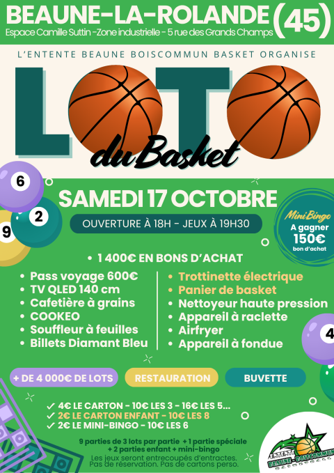 Affiche loto du basket