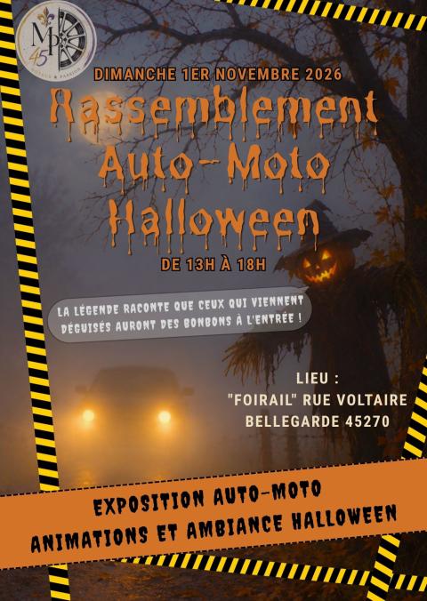 Affiche expo auto-moto Halloween
