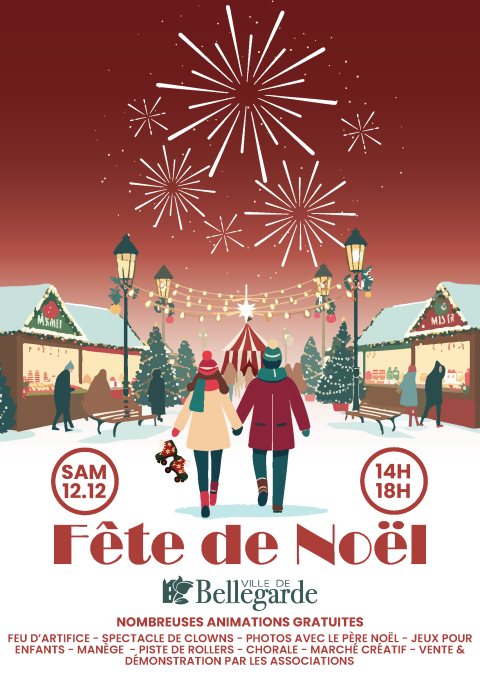 Affiche fête de Noël à Bellegarde, samedi 12 décembre 2026