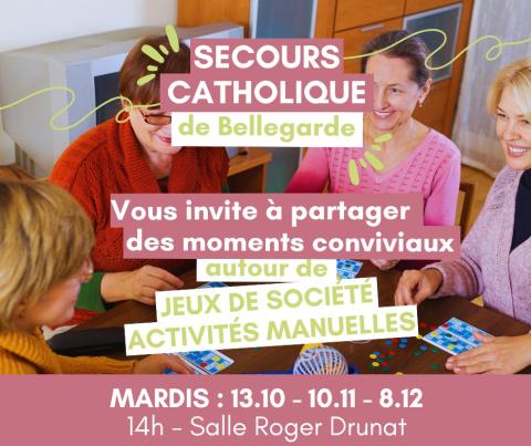 Après-midis jeux de société et goûter avec le Secours Catholique