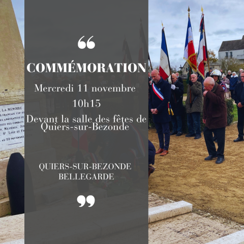 Commémoration conjointe entre Bellegarde et Quiers-sur-Bezonde pour le 11 novembre